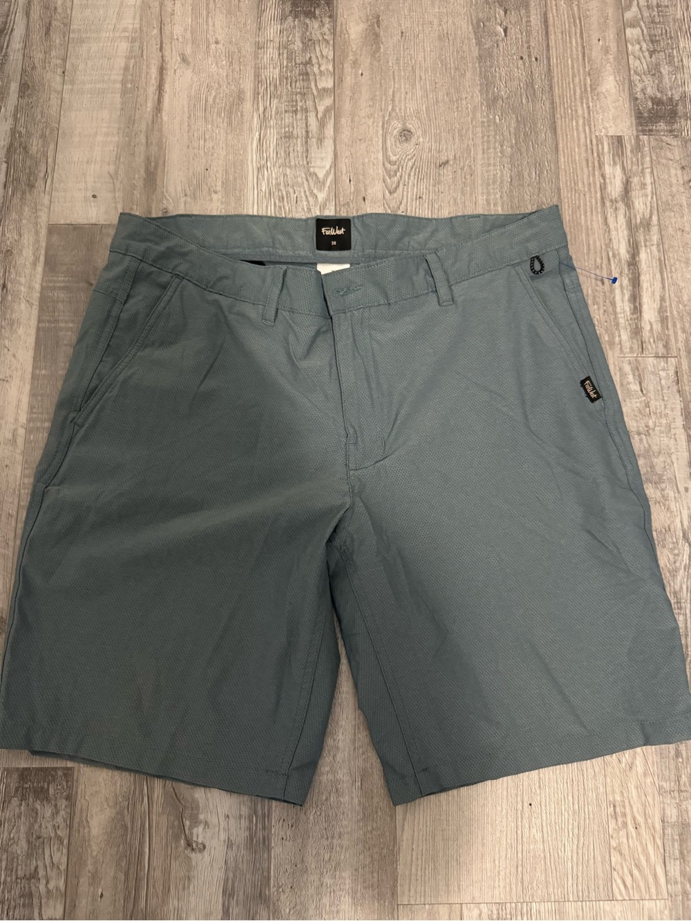 FarWest Men’s Slate Teal Flat-Front Shorts